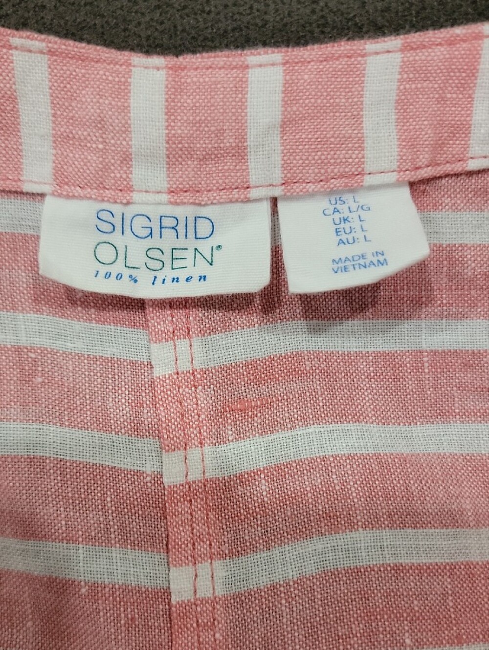 Sigrid Olsen Linen Striped Midi Dress - Picture 9 of 13